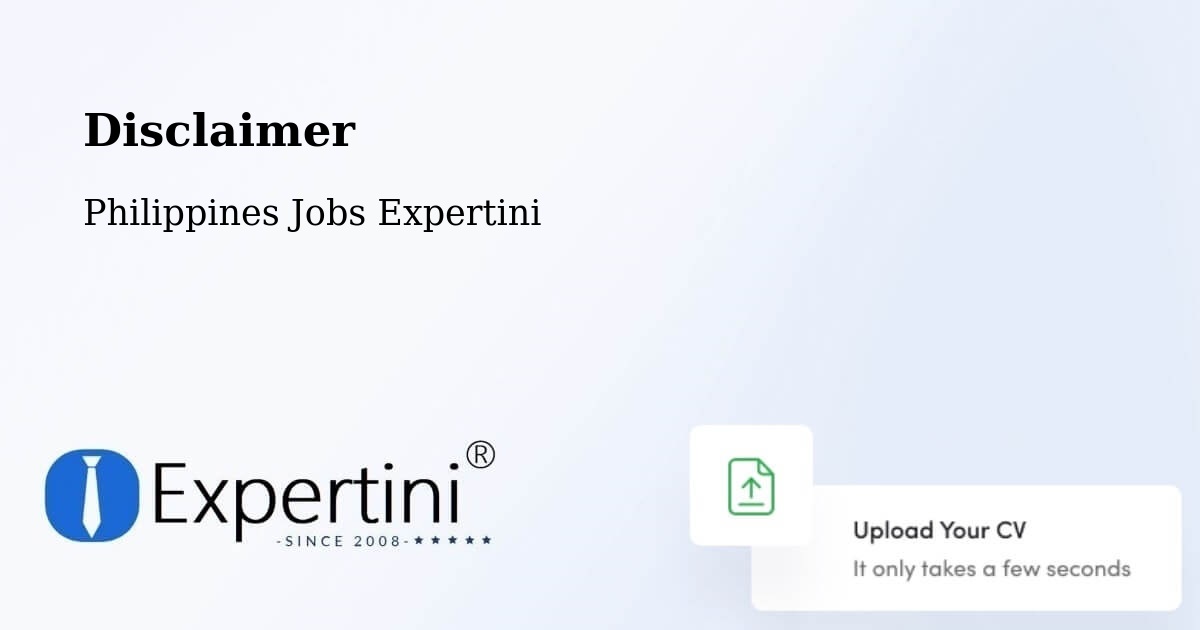 Disclaimer – Darapidap - Philippines Jobs Expertini